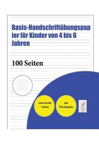Basis-Handschriftübungspapier für Kinder von 4 bis 6 Jahren (extra breite Linien)