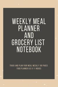 Weekly Meal Planner and Grocery List Notebook