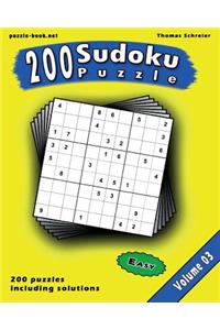 Sudoku: 200 Easy 9x9 Sudoku, Vol. 3