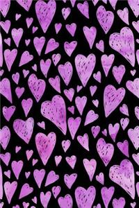 Journal Notebook Mauve Watercolor Hearts