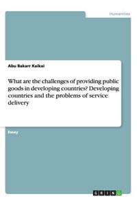 What are the challenges of providing public goods in developing countries? Developing countries and the problems of service delivery