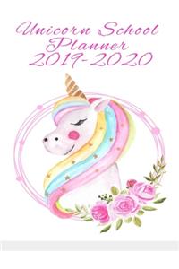 Unicorn School Planner 2019-2020: Daily, Weekly, Yearly Academic Home Schooling Organizer For Fabulous Girls - Magical Agenda for Class Schedule, Goals, Inspirational & Motivational 