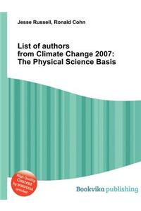 List of Authors from Climate Change 2007