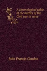 chronological table of the battles of the Civil war in verse