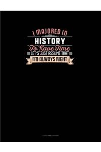 I Majored In History To Save Time Let's Just Assume That I'm Always Right