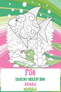 Mandala Coloring Therapy Book - Animals - Fish