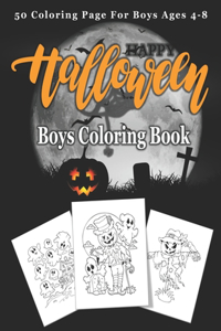 Happy Halloween Boys Coloring Book