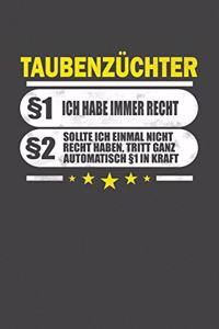 Taubenzüchter §1 Ich Habe Immer Recht §2 Sollte Ich Einmal Nicht Recht Haben, Tritt Ganz Automatisch §1 In Kraft