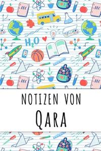 Notizen von Qara: Liniertes Notizbuch für deinen personalisierten Vornamen