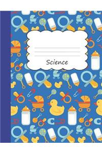 Science: Primary Composition Book Yellow Rubber Duck Themed Handwriting Practice Paper Blue Notebook Cover Dotted Dashed Midline Workbook for Teachers & Pres