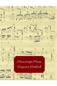 Manuscript Music Composer Notebook