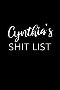 Cynthia's Shit List