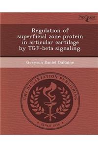 Regulation of Superficial Zone Protein in Articular Cartilage by Tgf-Beta Signaling