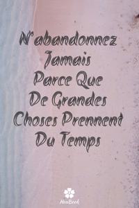 N'abandonnez Jamais Parce Que De Grandes Choses Prennent Du Temps: Carnet de notes original et drôle - Citation de motivation inspirante - 117 pages lignées - format 15,24 cm x 22,89 cm (6" x 9")