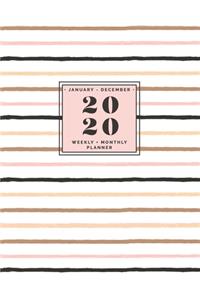 January - December - 2020 Weekly + Monthly Planner