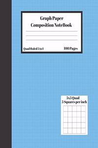 Graph Composition Notebook 5 Squares per inch 5x5 Quad Ruled 5 to 1 100 Sheets