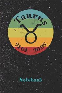Zodiac Sign Taurus Retro Notebook