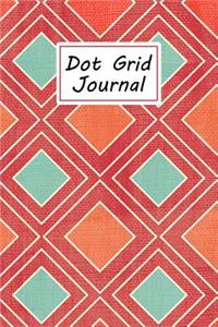 Dot Grid Journal: Dotted Matrix Notebook - Red Diamond Pattern