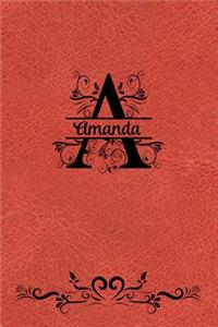 Split Letter Personalized Name Journal - Amanda