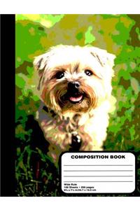 Puppy Dog Composition Notebook 200 Wide Ruled Pages