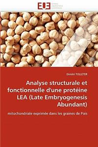 Analyse structurale et fonctionnelle d'une protéine lea (late embryogenesis abundant)