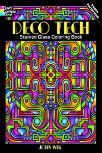 Deco Tech Stained Glass Coloring Book