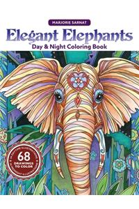 Elegant Elephants Day & Night Coloring Book