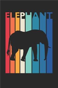 Vintage Elephant Notebook - Gift for Animal Lover - Colorful Elephant Diary - Retro Elephant Journal