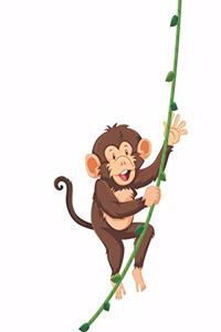 Monkey on Liana in the Jungle - Blank Lined Notebook