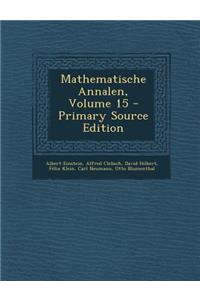 Mathematische Annalen, Volume 15
