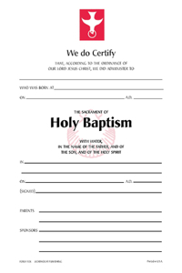 Baptism Certificate #110R