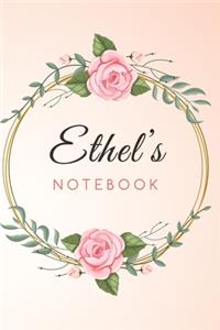 ETHEL'S Customized Floral Notebook / Journal 6x9 Ruled Lined 120 Pages School Degree Student Graduation university
