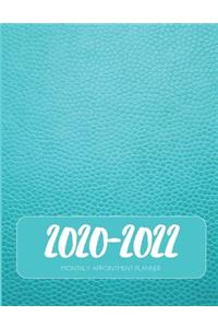 2020-2022 Three 3 Year Planner Turquoise Monthly Calendar Gratitude Agenda Schedule Organizer