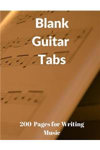 Blank Guitar Tabs: 200 Pages of Guitar Tabs with Six 6-line Staves and 7 blank Chord diagrams per page. Write Your Own Music. Music Composition, Guitar Tabs 8.5x11