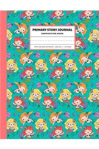 Primary Story Journal Composition Book: Smiling Mermaid - Grades k-2 Notebook - Creative Story Journal Draw and Write - Handwriting Practice Primary - School Exercise Book - Kids Learning 