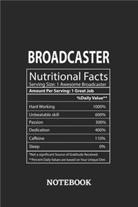 Nutritional Facts Broadcaster Awesome Notebook
