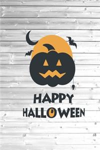 Happy Halloween - Pumkin Face Bats Spider Moon Holiday Journal
