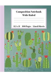 Composition Notebook Wide Ruled Lined Sheets