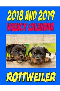 2018 and 2019 Weekly Calendar Rottweiler