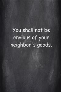 2019 Weekly Planner Religious Modern Wording 10th Commandment Chalkboard Style