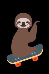 Smiling Sloth Skateboarding Notebook Journal 120 College Ruled Pages 6 X 9