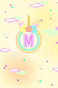 Unicorn Horn Monogram Journal - Letter M