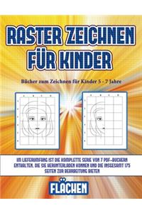 Bücher zum Zeichnen für Kinder 5 - 7 Jahre (Raster zeichnen für Kinder - Flächen)