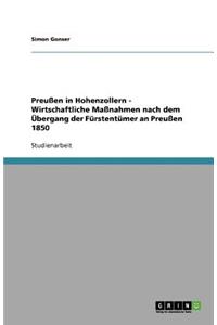 Preußen in Hohenzollern - Wirtschaftliche Maßnahmen nach dem Übergang der Fürstentümer an Preußen 1850
