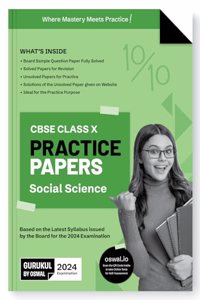 Gurukul Social Science Practice Papers for CBSE Class 10 Board Exam 2024 : Fully Solved New SQP Pattern March 2023, Sample Papers, Unsolved Papers, Latest Board Syllabus