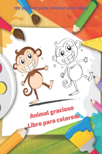 Animal gracioso - Libro para colorear - 100 páginas para colorear para niñas