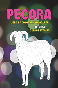 Libro da colorare per adulti - Grande stampa - Animale - Pecora