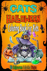 Cats Halloween Coloring Book For Kids