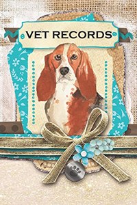 Vet Records: Basset Hound covered book for keeping track of important pet information