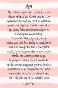 Mom I Love You - Pink Stripe Journal